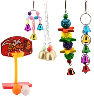 5 Stks/set Combinatie Papegaai Speelgoed Vogel Artikelen Papegaai Beet Speelgoed Vogel Speelgoed Papegaai Grappige Swing Bal Bel Staande Training Speelgoed