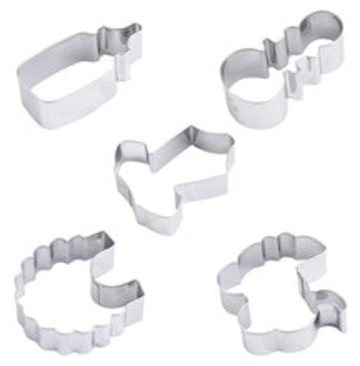 5 stks/set Cookie Cutters DIY Rvs Baby Shower Mooie Biscuit Cutter Chocolade Cakevorm voor Dessert Shop Keuken Cafe