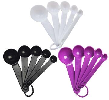 5 Stks/set Creatieve Maatlepel Siliconen Thee Lepel Koffie Suiker Scoop Cake Bakken Meel Maatlepels Keuken Accessoires willekeurig kleur 1reeks
