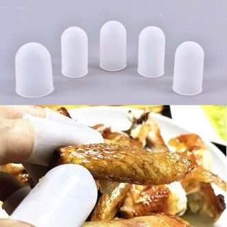 5 Stks/set Draagbare Onafhankelijke Witte Keuken Badkamer Koken Schoonmaken Bbq Anti-Kras Siliconen Vinger Mouw Huishoudelijke Producten