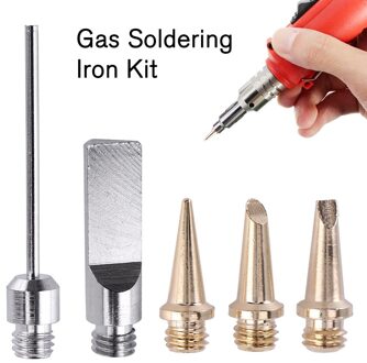 5 Stks/set Gas Soldeerbout Kit Lassen Kit Gas Soldeerbout Hoofd Torch Pen Tool Soldeer Fit Voor Soldeerbout draadloze 26Ml
