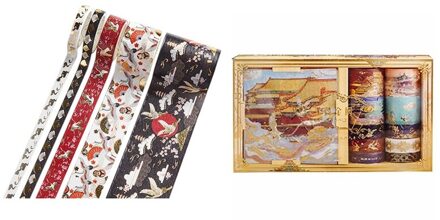 5 Stks/set Gold Washi Tape Chinese Stijl Masking Tape A1 & 20 Stks/set Retro Chinese Stijl Masking Washi Tape Een