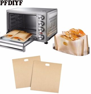 5 stks/set Herbruikbare Broodrooster Bag Niet Stok Brood Zak Sandwich Zakken Gecoat Glasvezel Toast Magnetron Verwarming Gebak Gereedschap