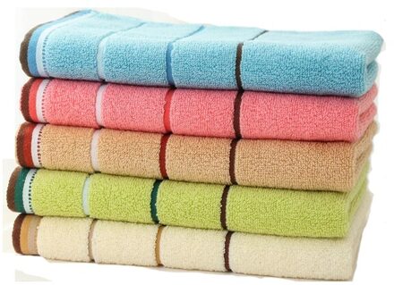 5 Stks/set Katoenen Handdoek Volwassen Absorberende Sneldrogende Doekjes Body Gezicht Haar Handdoeken Badkamer Badstof Washandje 35*75cm TJ1699 1 per kleur