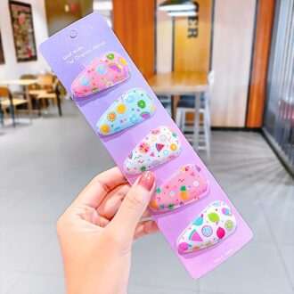 5 Stks/set Kinderen Schattige Snoep Haarspeld Haar-Clip Cartoon Hoofd Sieraden -Vormige Clip Mode Haaraccessoires voor Baby 07
