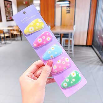 5 Stks/set Kinderen Schattige Snoep Haarspeld Haar-Clip Cartoon Hoofd Sieraden -Vormige Clip Mode Haaraccessoires voor Baby 08