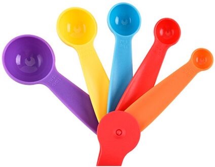 5 Stks/set Kleurrijke Keuken Meetinstrumenten Stapelbaar Combinatie Maatbeker Set Maatlepel Kit Multifunctionele Bakken Tools Measuring lepel