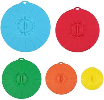5 Stks/set Koken Pot Pan Deksel Verse Gereedschappen Houden Gadgets Siliconen Magnetron Herbruikbare Keuken Koken Multifunctionele Cover Kom