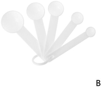 5 Stks/set Maatlepel Voor Bakken Wit Plastic Tool Eetlepel Gebruiksvoorwerp Theelepel Meten Keuken I6H2