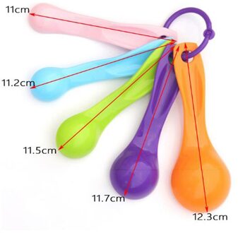 5 Stks/set Maatlepels Kleurrijke Plastic Maatregel Lepel Nuttig Suiker Taart Bakken Lepel Keuken Bakken Meetinstrumenten