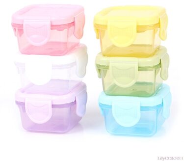 5 Stks/set Mini Food-Grade Verdikte Verzegelde Verse Doos 60Ml Draagbare Babyvoeding Opslag Vriezer Containers Jam Dispenser doos