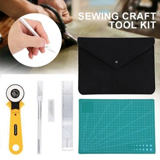 5 Stks/set Naaien Craft Tool Kit Carving Rotary Cutter Snijden Mat Heerser Zak Voor Cutter Quilten Arts Craft Patchwork Naaien gereedschap