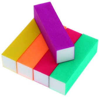 5 Stks/set Nail Art Fluorescerende Schuren Glanzend Papier Remover Tips Polijsten Buffing Buffer Bestanden Spons Manicure Gereedschap