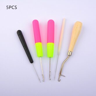 5 Stks/set Plastic Haak Naald Vlechten Klink Haak Weven Haar Dreading Haken Tool Voor Braid Craft Hand Dreadlock 5stk