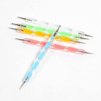 5 stks/set Professionele 2 way Puntjes Marbleizing Manicure Schilderen Puntjes Pen Nail Care Tools Nail Art Dot Diamant Set