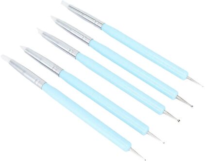 5 Stks/set Siliconen Puntjes Manicure Gereedschap Pen Nail Art Point Boor Dotter Nail Tekening Pen