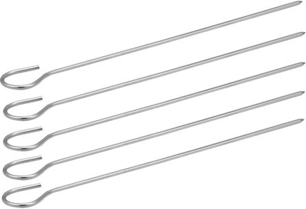 5 Stks/set Spiesjes Voor Barbecue Herbruikbare Grill Rvs Spiesjes Shish Kebab Bbq Camping Platte Vorken Gadgets Keuken Gereedschap