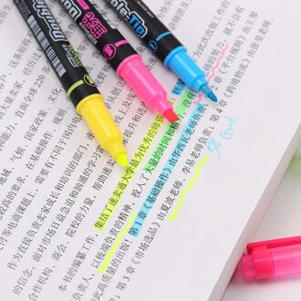 5 stks/set Tekening Briefpapier Double Headed Fluorescerende Pen Pen Markeerpen Kleur Mark Pen Leuke Pastel Markers Aquarel