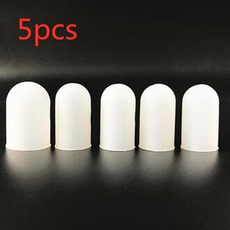 5 Stks/set Verbrandingsbeveiliging Silicone Vinger Cap Cover Mouw Keuken Food Grade Barbecue Wit Warmte-isolatie Cookingtools 5stk