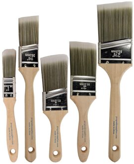 5 Stks/set Verf Borstel Met Houten Handvat Schuine Mond Olie Borstel Professionele Verf Tool Speciale Verf Borstel Voor Decoratie