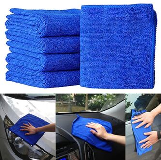 5 stks/set Wasstraat Dikker Microfiber Handdoek Car Cleaning Drogen Doek Zachte Doeken Absorberende Quick Grote Size Droog 25 Cm * 25 Cm