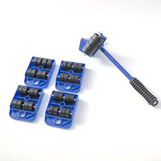 5 stks/set Zware Meubels Lifter Mover Vervoer Lift Bewegen Slides Trolley voor Moving Moving Zware Goederen Blauw 34*10 cm
