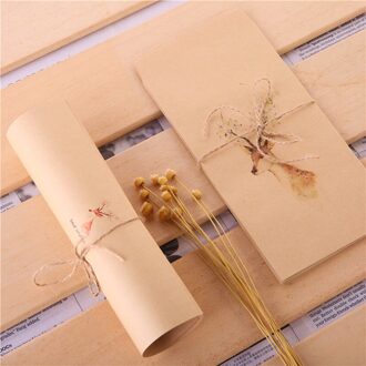 5 stks Sika herten Ambachtelijke Papier Enveloppen Vintage Retro Lege Mini Papier Enveloppen Bruiloft Uitnodiging Wenskaarten 11*16 papier en envelope A