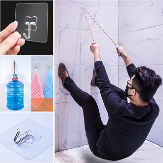5 stks Sterke Muur Haken Transparante Zuignap Sucker Hanger Voor Keuken Badkamer Sleutelhouder Muur Haak Opslag Hangers