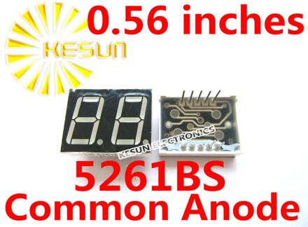 5 STKS x 0.56 inches Rode Gemeenschappelijke Anode/Kathode 2 Digitale Buis 5261BS 5261AS LED Display Module Cathode 5261AS