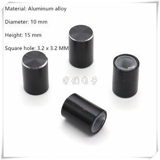 5 Stuk 10 × 15Mm Zwart Aluminium Legering Licht Touch Schakelaar Knop Cap Computer Case Sleutelschakelaar Cap Vierkante gat 3.2 × 3.2Mm