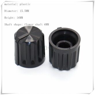 5 Stuk 15.5*16Mm 26*19Mm Potentiometer Codeerschakelaar Knop Cap Volume Aanpassing Plastic Knop Geschikt voor Bloem As 6Mm 15.5x16MM