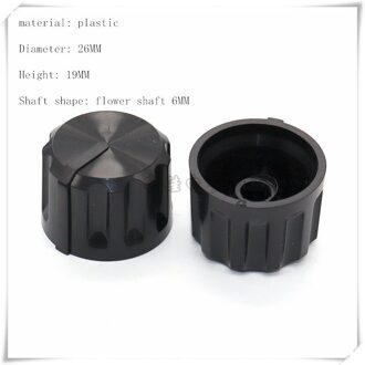 5 Stuk 15.5*16Mm 26*19Mm Potentiometer Codeerschakelaar Knop Cap Volume Aanpassing Plastic Knop Geschikt voor Bloem As 6Mm 26x19MM