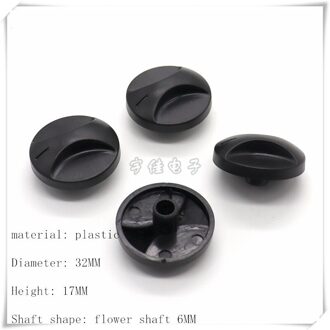 5 Stuk 32*17Mm Zwart Plastic Knop Cap Potentiometer Volumeregeling Schakelaar Cap Knop Is Geschikt Voor Bloem as 6Mm