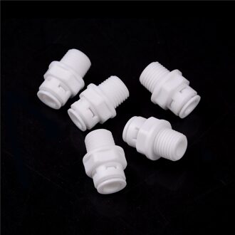 5 Stuks 1/4 ''Push Fit Tube 1/4'' Schroefdraad Man Quick Connect Ro Water Verbinden Witte Kleur