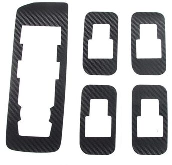 5 Stuks Black Carbon Fiber Autodeur Venster Switch Cover Trim Sticker Decor Voor Ford F150 accessoires