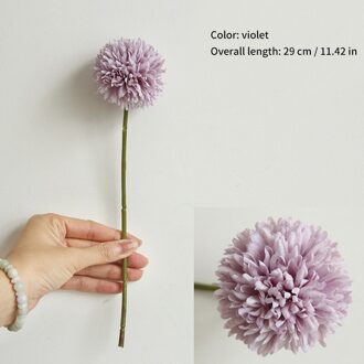 5 Stuks/Bos Van Kunstmatige Bloemen Zijde Paardebloem Bloem Bal Diy Bruiloft Woondecoratie Valentijnsdag Paars