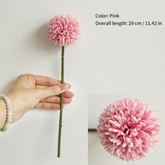 5 Stuks/Bos Van Kunstmatige Bloemen Zijde Paardebloem Bloem Bal Diy Bruiloft Woondecoratie Valentijnsdag Roze