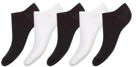 5 stuks Cotton Sneaker Sock Zwart,Blauw,Versch.kleure/Patroon - Strl 37/41