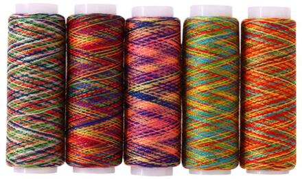 5 Stuks Diy Rainbow Kleur Naaigaren Hand Quilten Borduren Naaigaren Machines Naaien Steek Draad Ambachten Accessoires