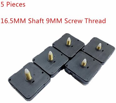 5 Stuks Diy Wandklok Mechanisme Lange As Stille Klokken Beweging Vervanging Clockwork Sweep Quartz Horloge Voor Monteur Onderdelen 5 stukken 16.5MM