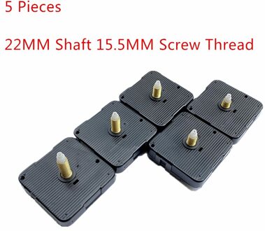 5 Stuks Diy Wandklok Mechanisme Lange As Stille Klokken Beweging Vervanging Clockwork Sweep Quartz Horloge Voor Monteur Onderdelen 5 stukken 22MM