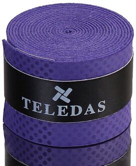 5 Stuks Geperforeerde Plakkerig Gevoel Tennis Rackets Grips Wraps Rackets Grips Met Hand Lijm, Squash Overgrips, Vissen Grip Paars