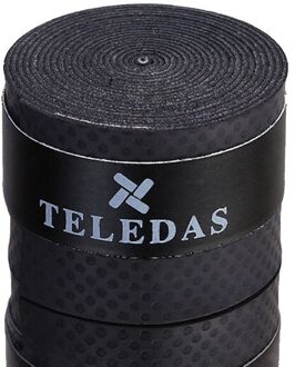 5 Stuks Geperforeerde Plakkerig Gevoel Tennis Rackets Grips Wraps Rackets Grips Met Hand Lijm, Squash Overgrips, Vissen Grip zwart