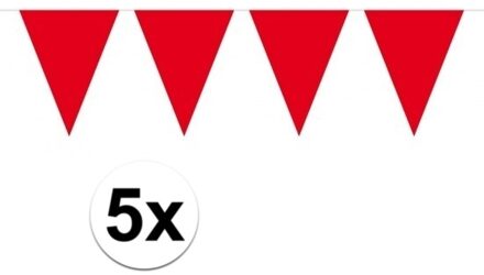 5 stuks groot formaat rode slingers