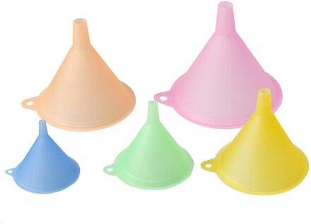 5 Stuks Huishoudelijke Vloeibare Soep Olie Kleine Medium Grote Trechter Snoep Kleur Plastic Trechter Olie Trechter Keuken Set Tool