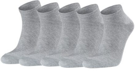 5 stuks Low Cotton Socks Zwart,Grijs,Wit - Maat 35/38,Maat 39/42,Maat 43/46
