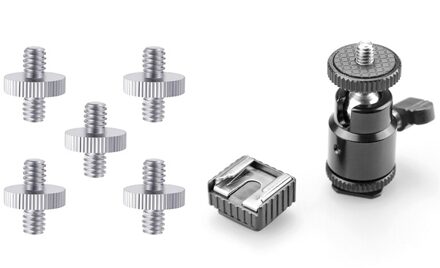 5 Stuks Metalen Schroefdraad Adapter Statief Schroef Converter & 1x Lcd Monitor Adapter Met Shoe Koude Schoen Base