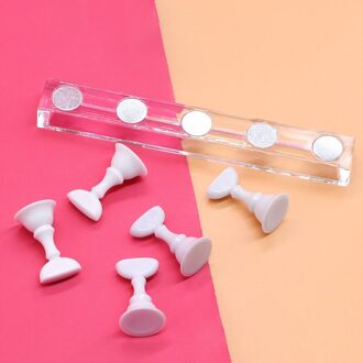 5 Stuks Nail Art Practice Display Stand Schaakbord Magnetische Tips Wit Zwart Praktijk Houder Set Polish Gel Kleurenkaart tool
