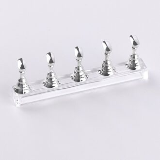 5 Stuks Nail Art Practice Display Stand Schaakbord Magnetische Tips Wit Zwart Praktijk Houder Set Polish Gel Kleurenkaart tool
