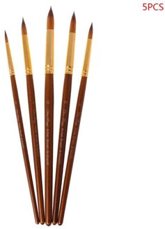 5 Stuks Penselen Ronde/Hazelaar/Angel/Platte Nylon Haar Aquarel Penselen C